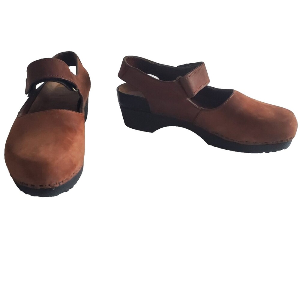 Wolky Women’s Clogs US 6.5 EU 37 Brown Leather Mary Jane Slingback Adjustable